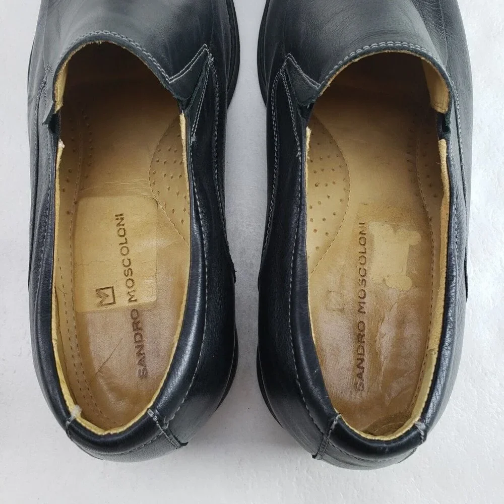 Sandro Moscoloni Edwin Leather Loafer Mens 11.5 Black Slip On Dress Casual Shoe